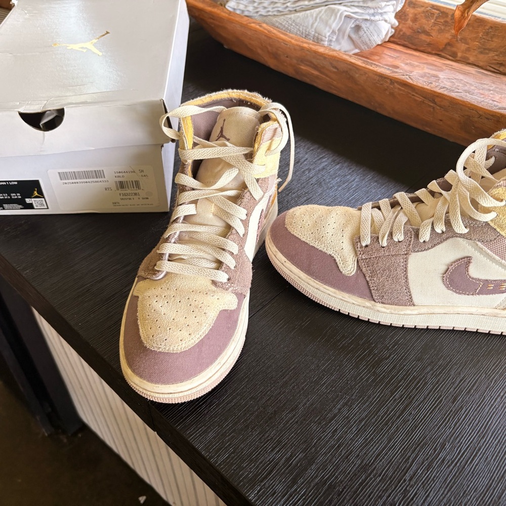 Nike High-Top Sneakers in Cream and Brown